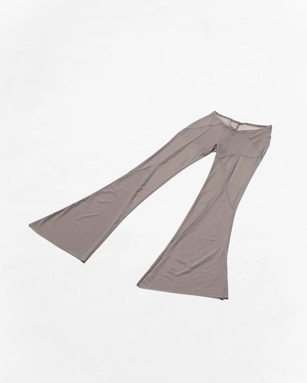 sheer taupe mesh flarred leggings
