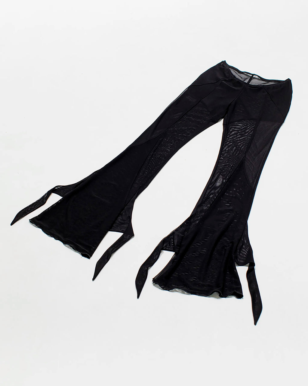 sheer black mesh flarred leggings