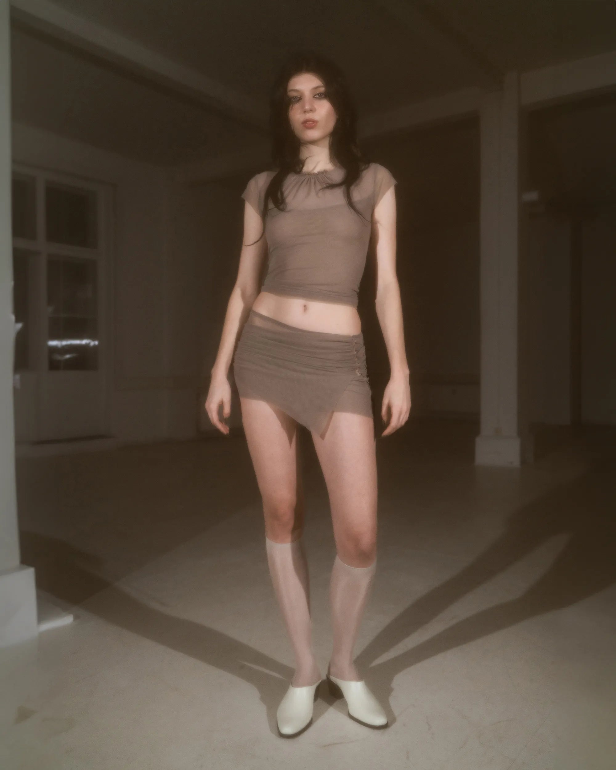 Taupe Mesh T-shirt