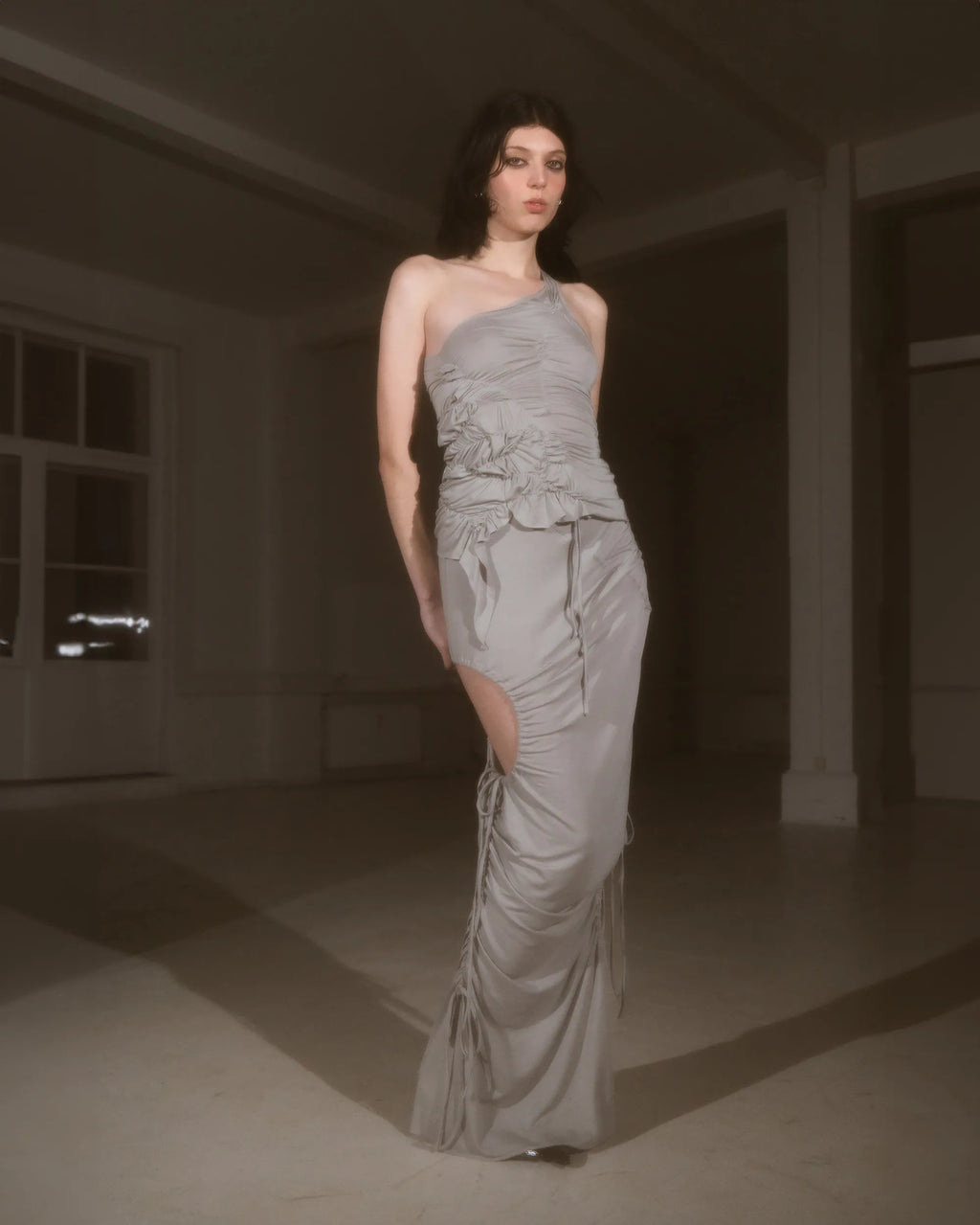 Light Grey Maxi Chaos Skirt