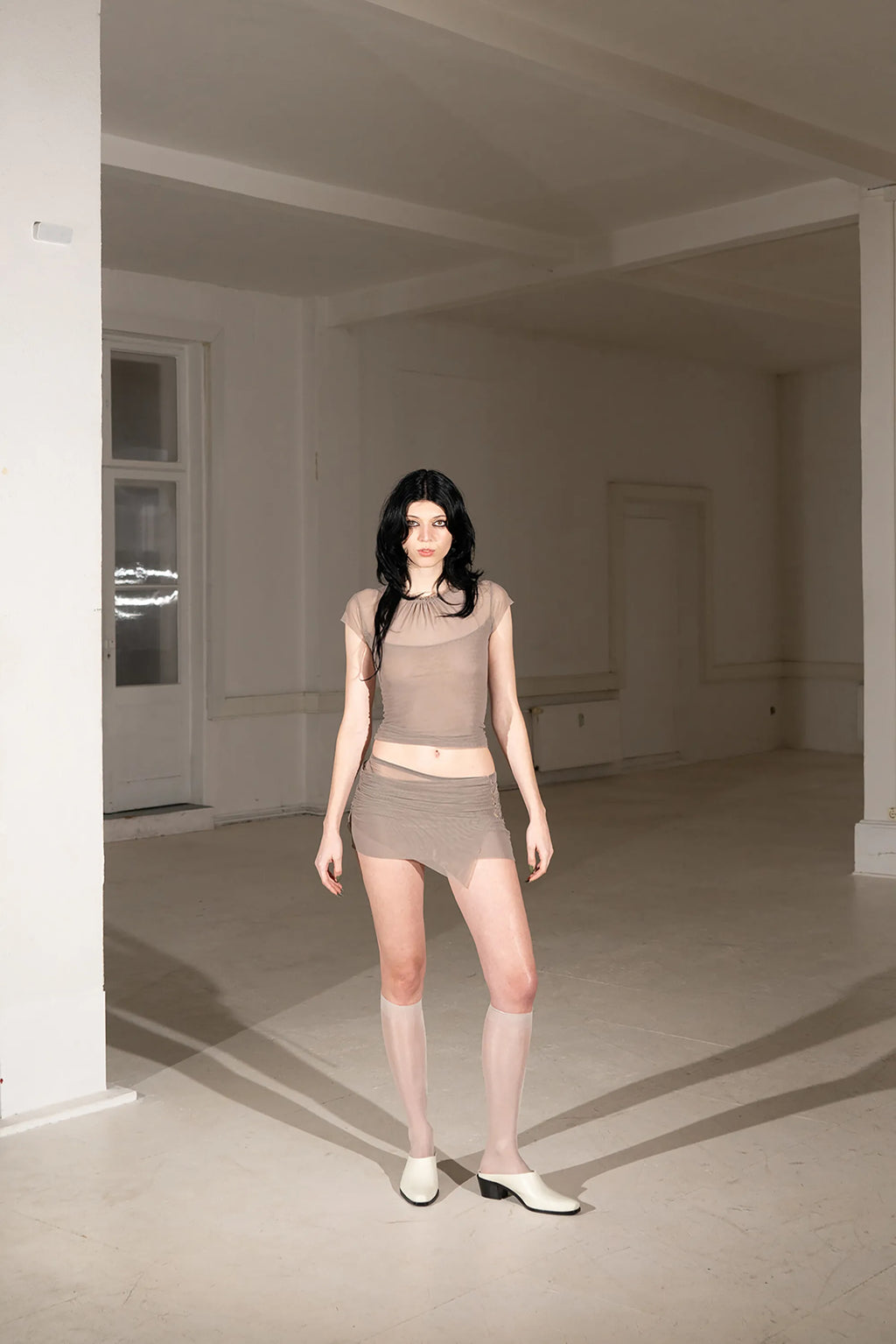 Taupe Mesh T-shirt