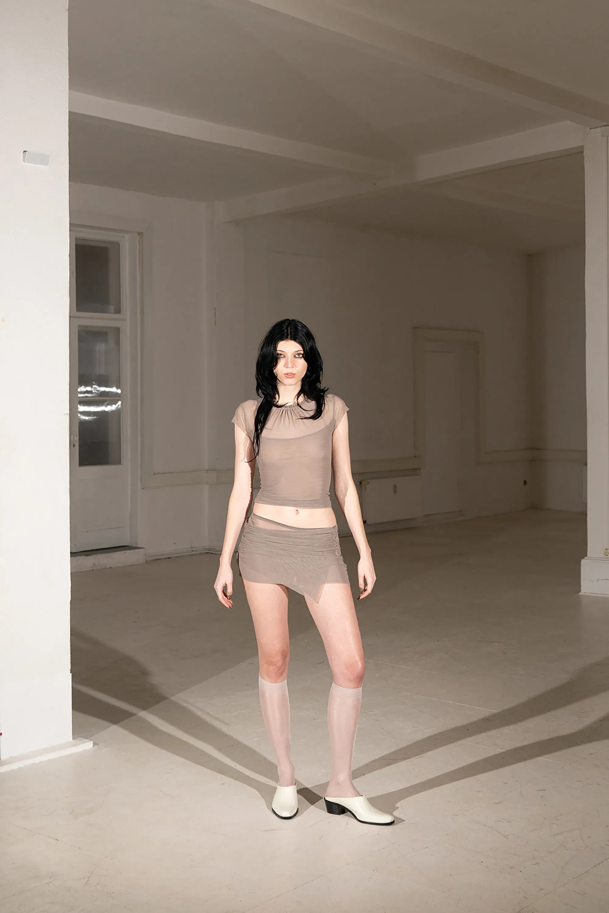 Taupe Mesh T-shirt