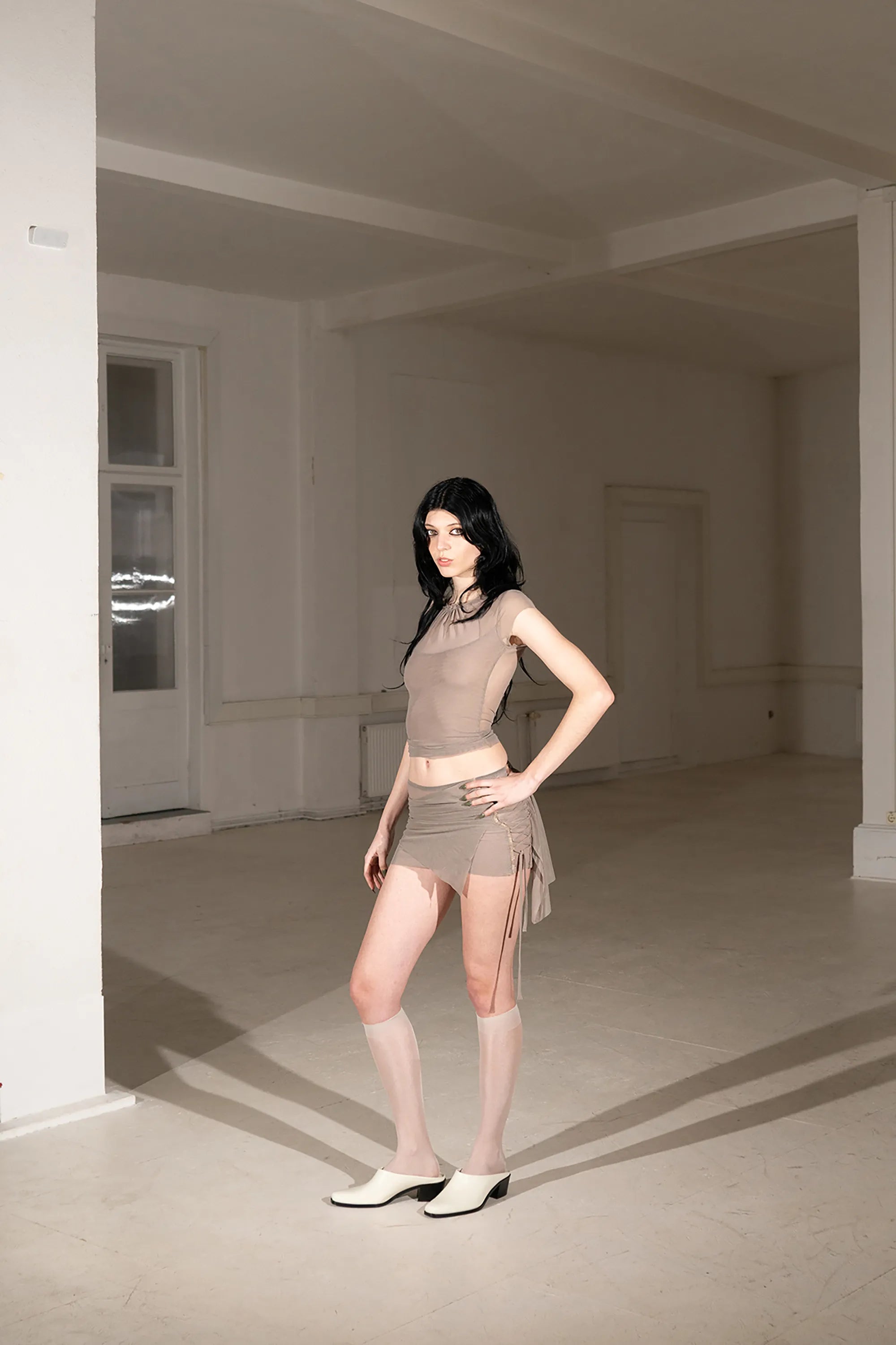 Taupe Mesh T-shirt