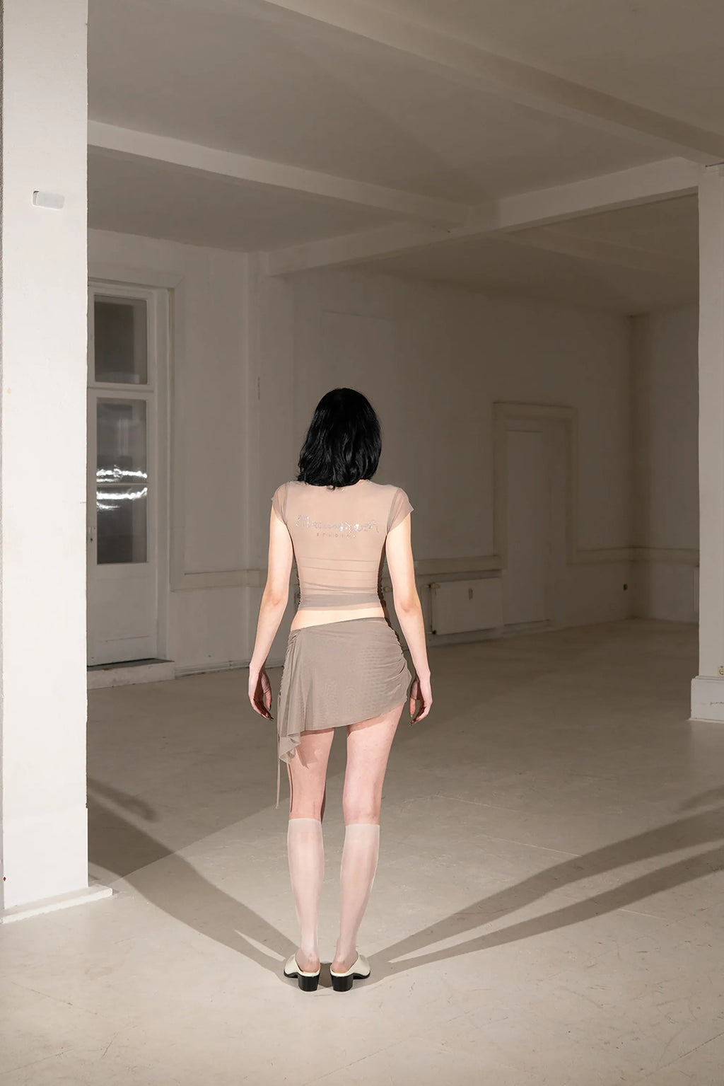 Taupe Mesh T-shirt