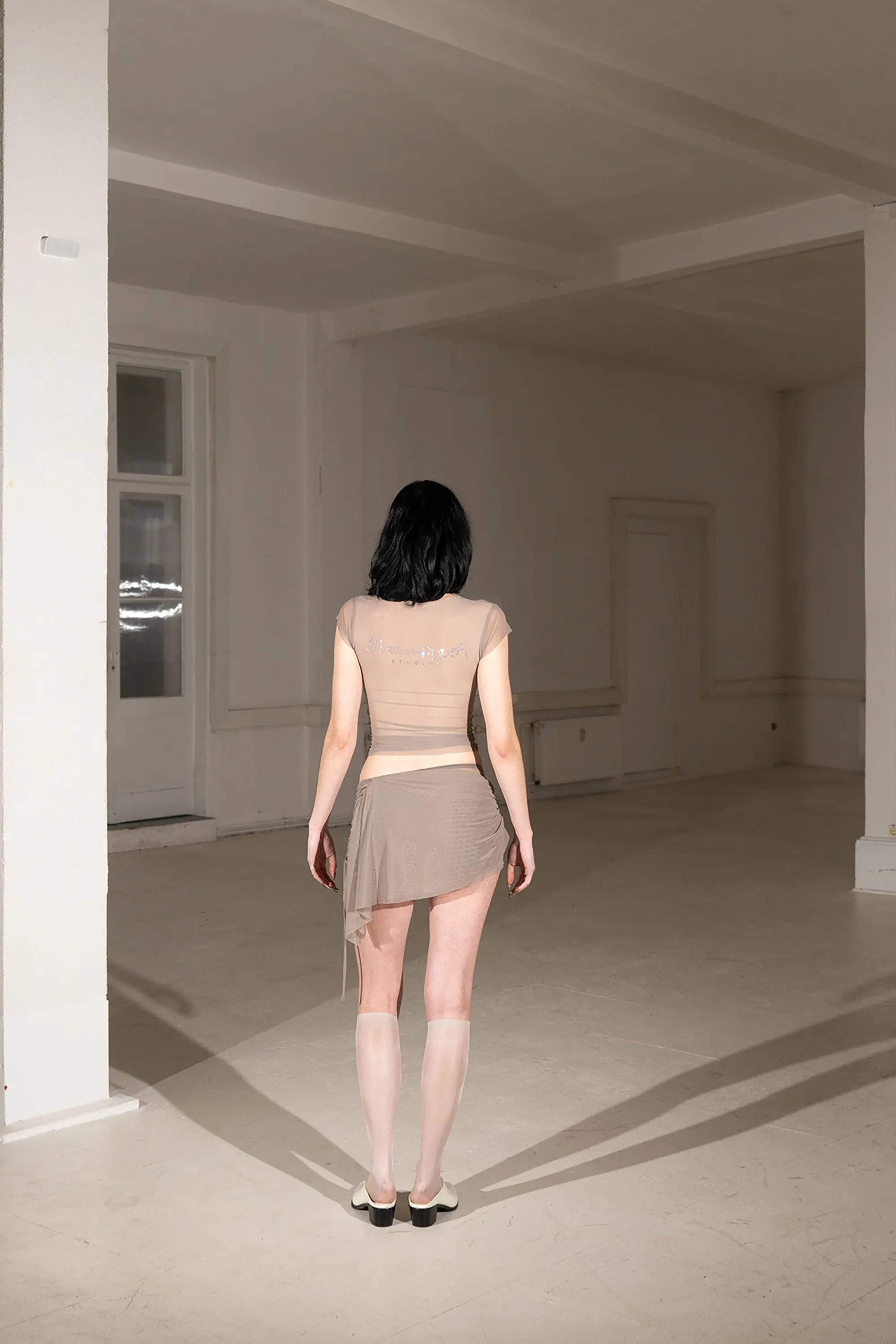 Taupe Mesh T-shirt