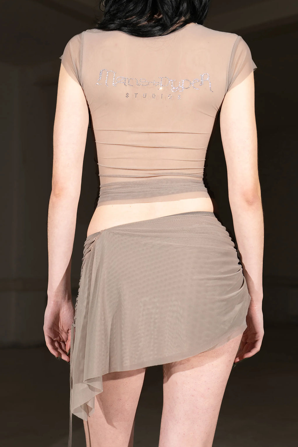 Taupe Mesh T-shirt