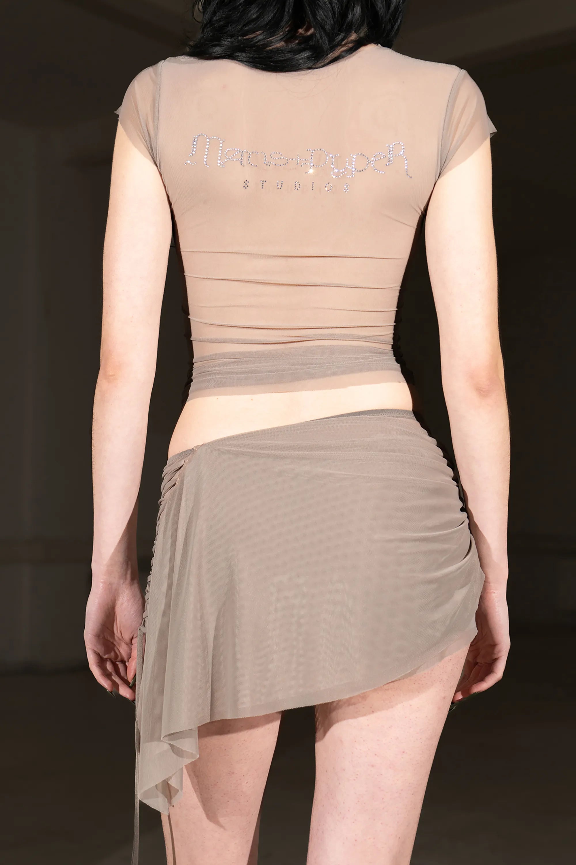 Taupe Mesh T-shirt