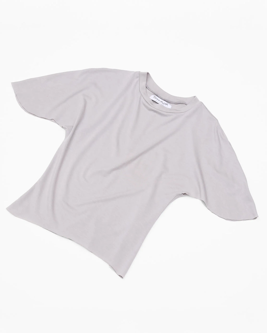 soft grey baby tee with flowy sleeves