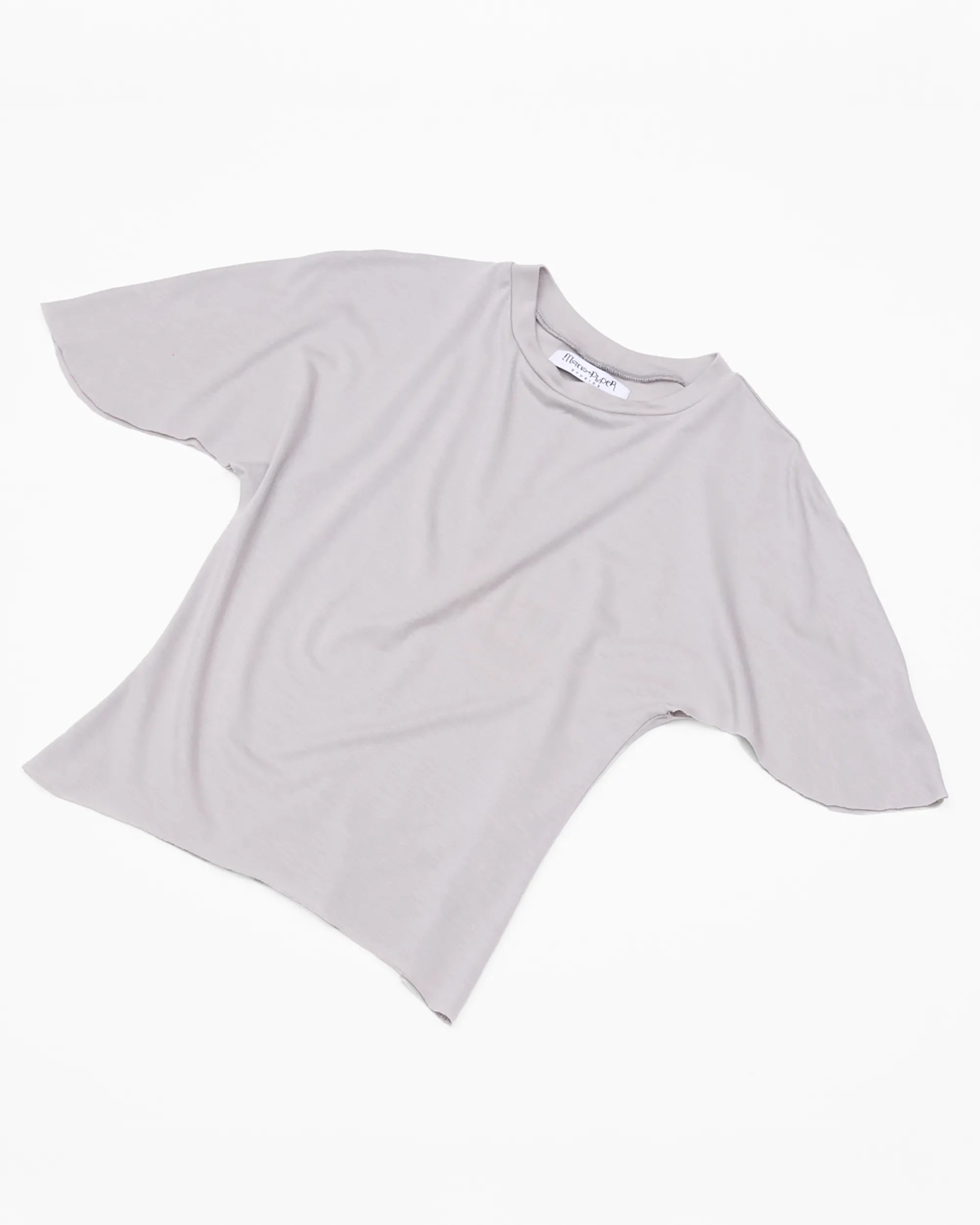soft grey baby tee with flowy sleeves