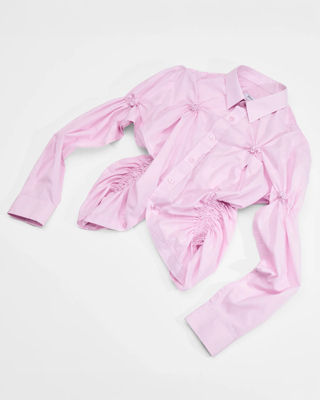 pink shirt with shirring details