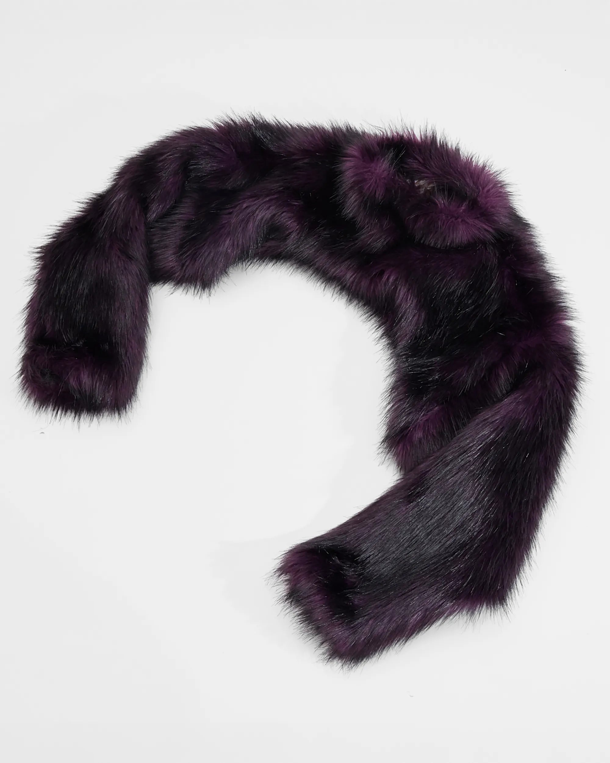 bolero made from violet and back faux fur 