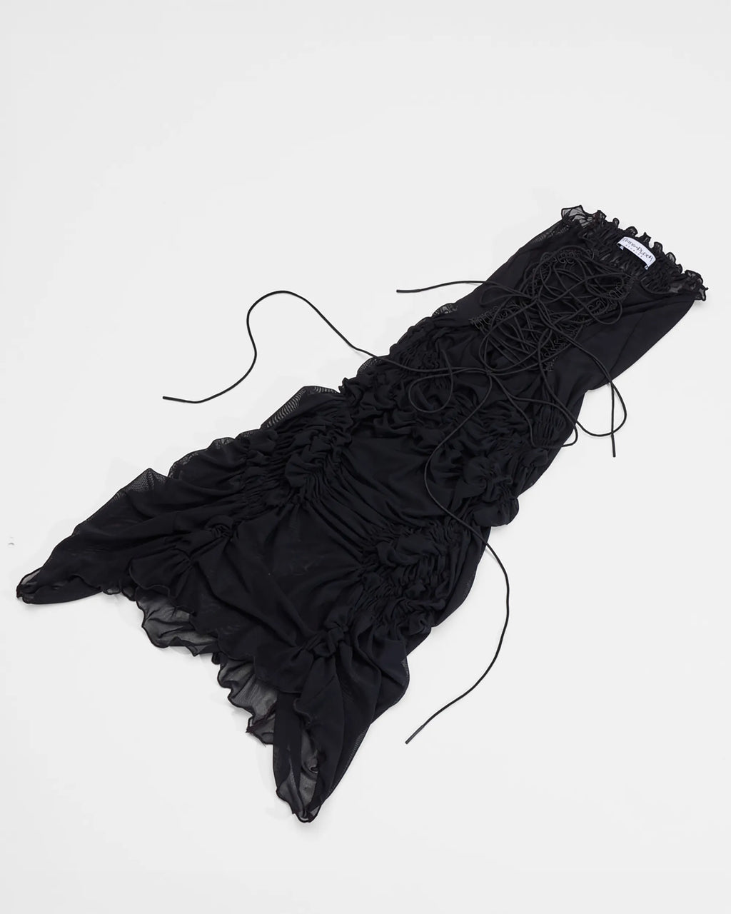 shirred black sheer mesh mini dress 