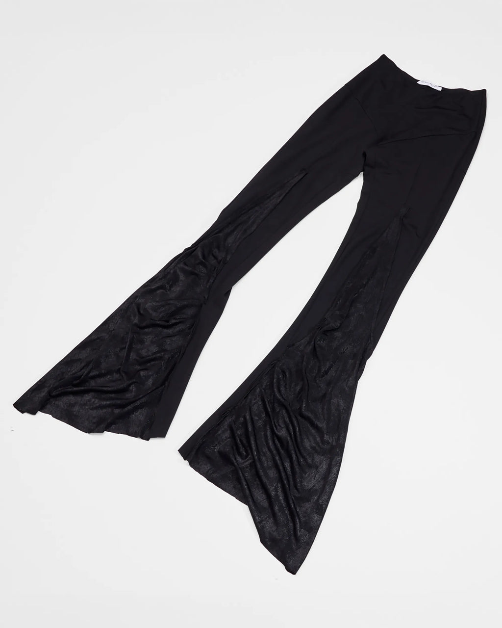 black flared legging with contrasting panels