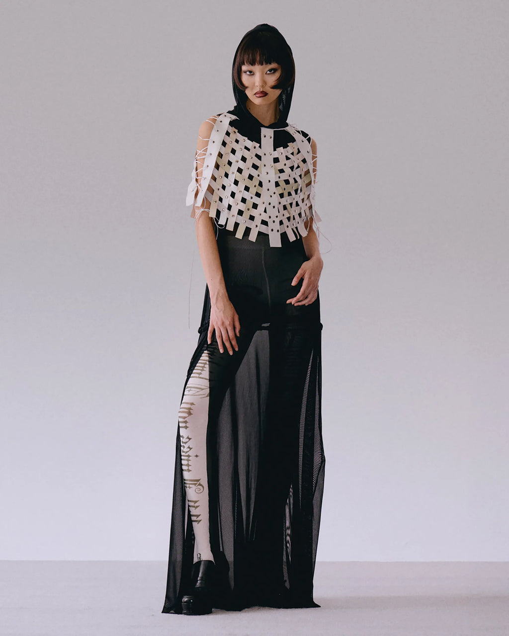 Leather Lattice Capelet